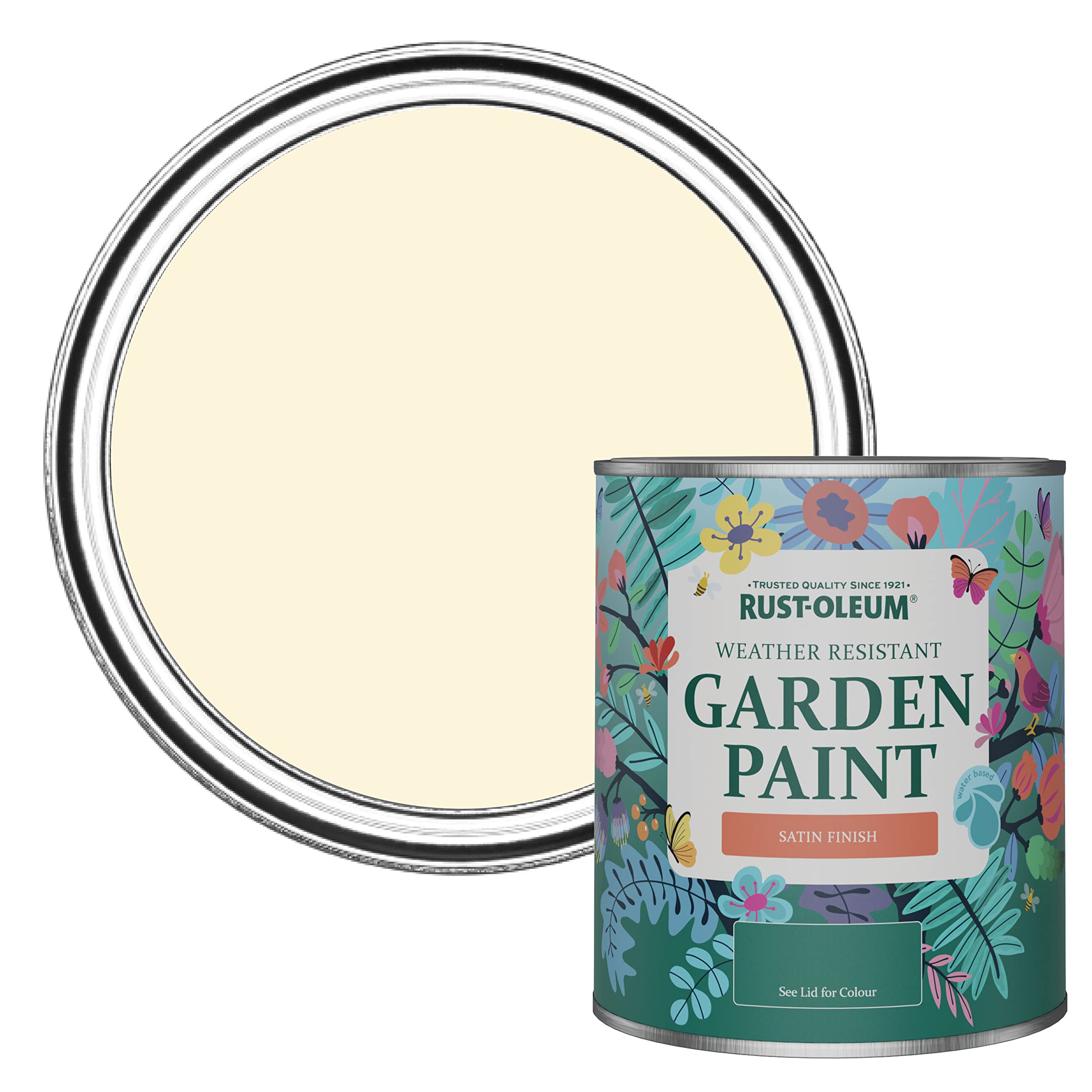 Rust-Oleum Beige Mould-Resistant Garden Paint In Satin Finish - Clotted Cream 750ml