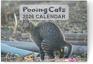 evelay Calendario 2026 A4 divertido con diseño de caca de gato, vista mensual, tamaño A3 cuando está abierto, planificador...
