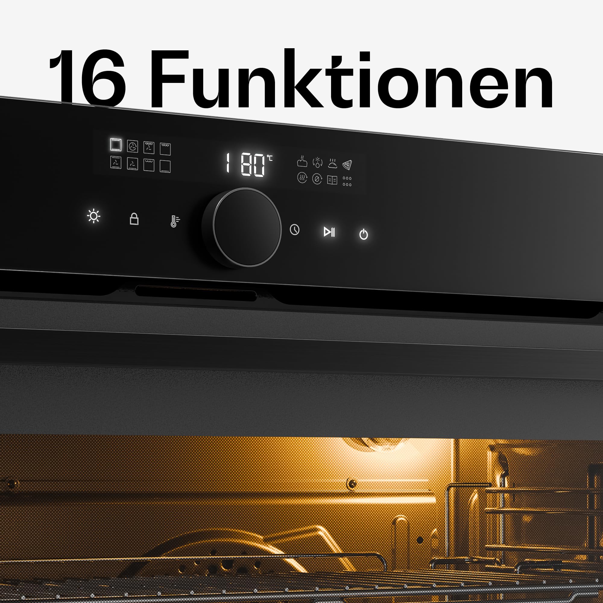 Klarstein Velaire Einbaubackofen 90 cm 127L Energieeffizienz A Digitalsteuerung