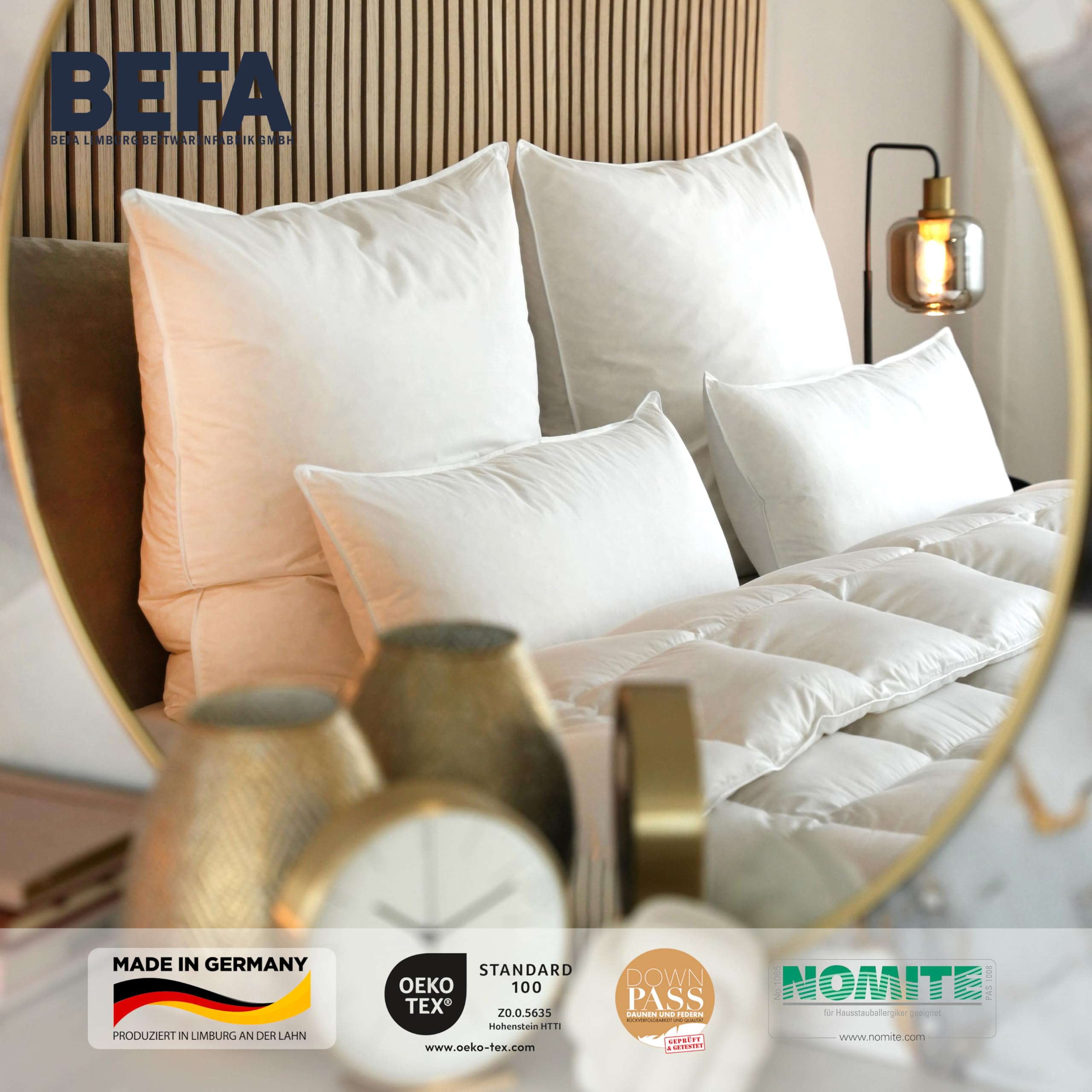 BEFA NATUR Made in Germany Tencel kołdra puchowa 200 x 220 cm z 90% puchu i 10% pierza, nadaje się na wszystkie pory roku, nadaje się dla alergików (Nomite), EN Standard 12934, Öko-Tex 100 klasa 1,