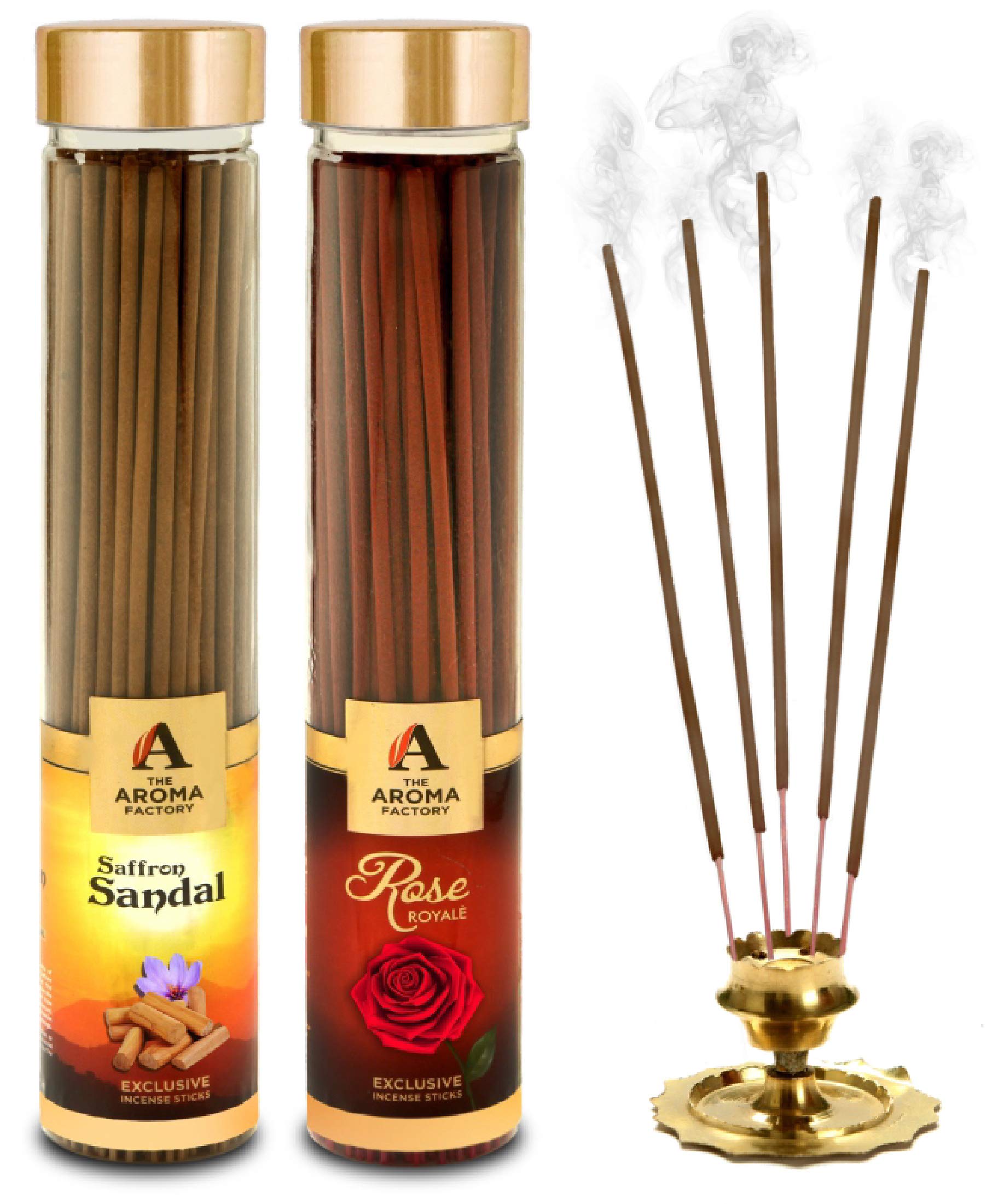 The Aroma Factory Kesar Chandan & Rose Agarbatti for Pooja,Luxury Incense Sticks,No Charcoal,100% Herbal Fragrance Agarbathi (Bottle Pack of 2x100g) (B08R8J1Q22) Amazon Price History, Amazon Price Tracker