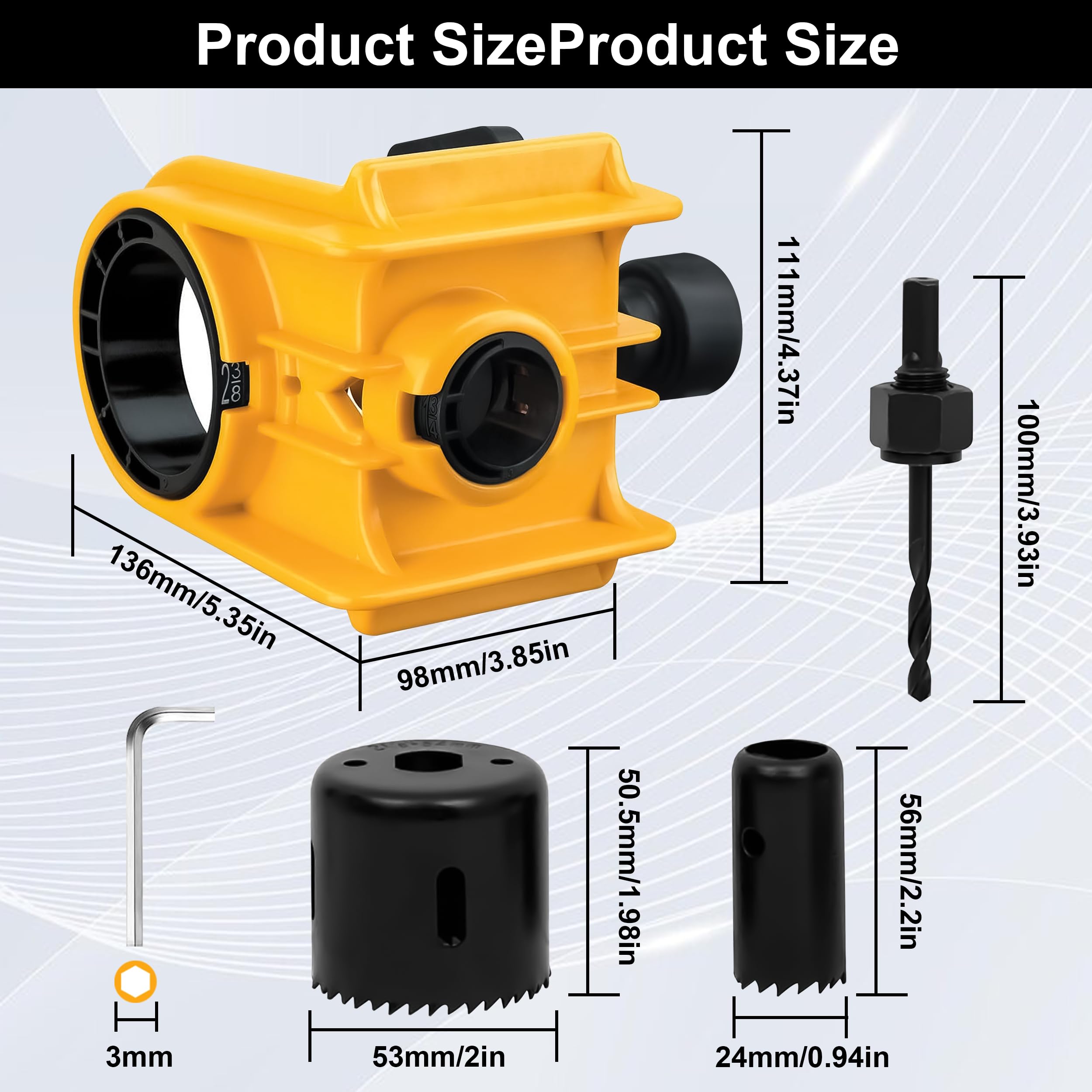 Door Lock Installation Kit, C-Clamp Design Tool-Free Clamping for Wood Doors with Adjustable Bushings, Door Knob Hole Saw Kit for Deadbolt & Knob, Easy Professional Installation Kit — Amazon image 2