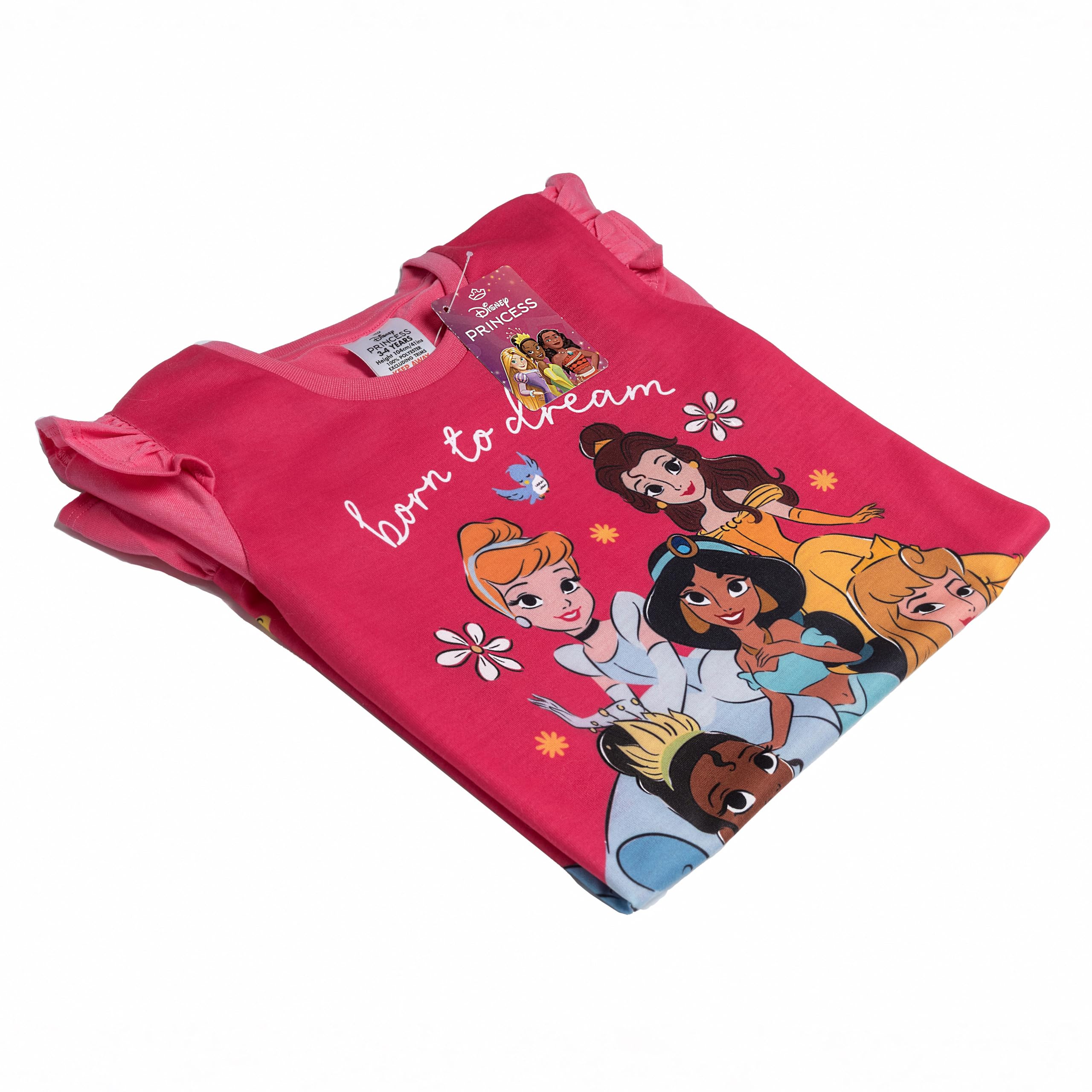 Disney Chemise de nuit princesse à volants Cendrillon Belle Tiana Jasmin Aurore Pyjama Nuisette