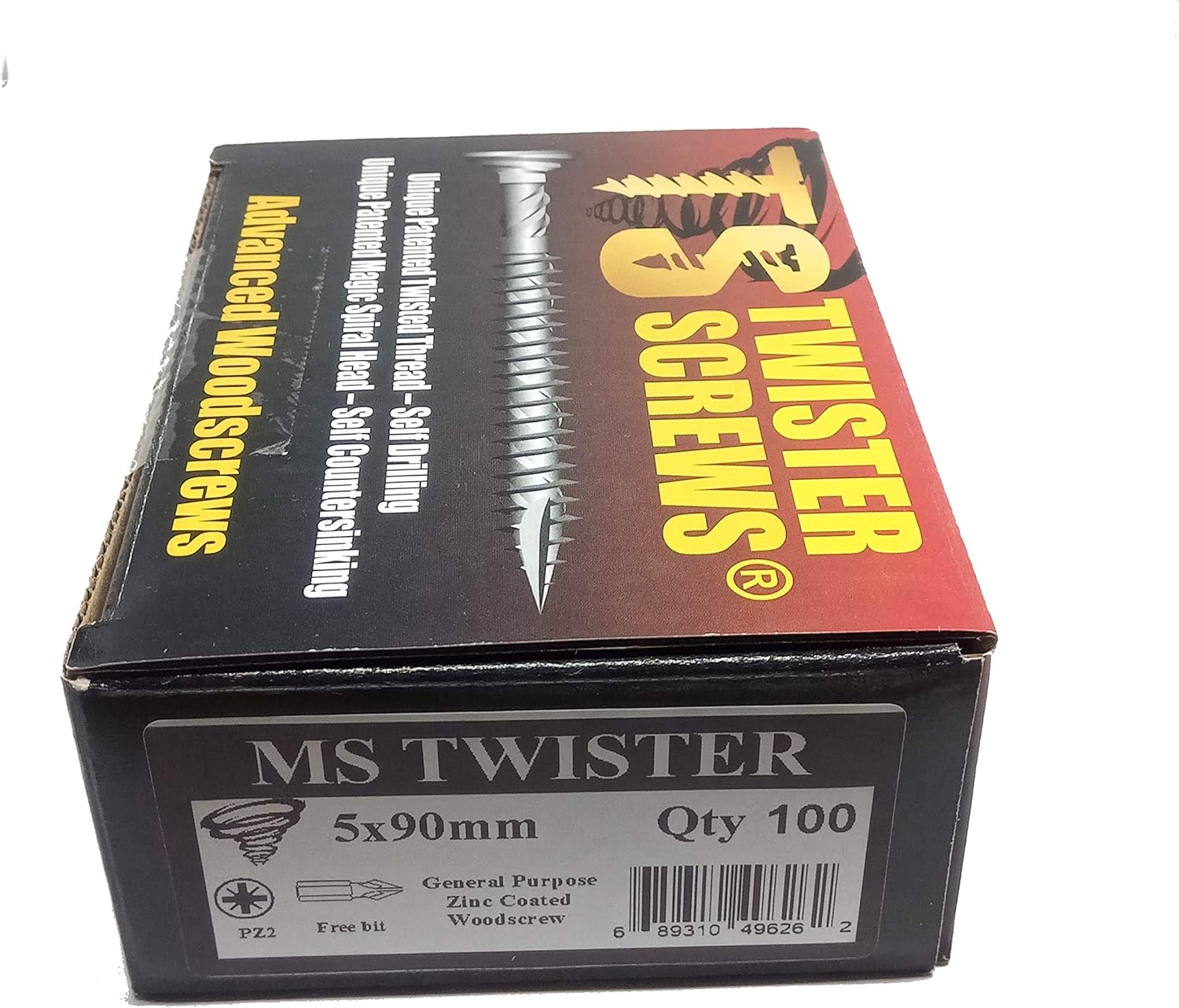 MS Twister Advanced Wood Screw, Unique Patented Design, Self Drilling