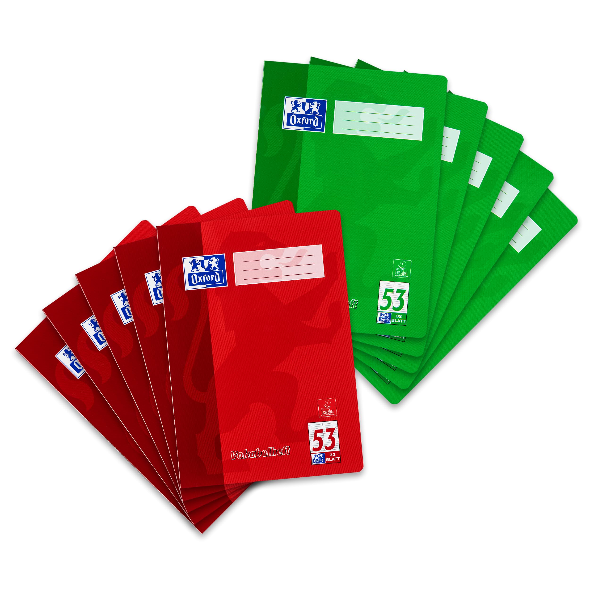 Oxford 100050336 – Libretto di vocabolario con sistema di apprendimento, Confezione da 10 in formato A4, 32 fogli , Colore: Assortiti