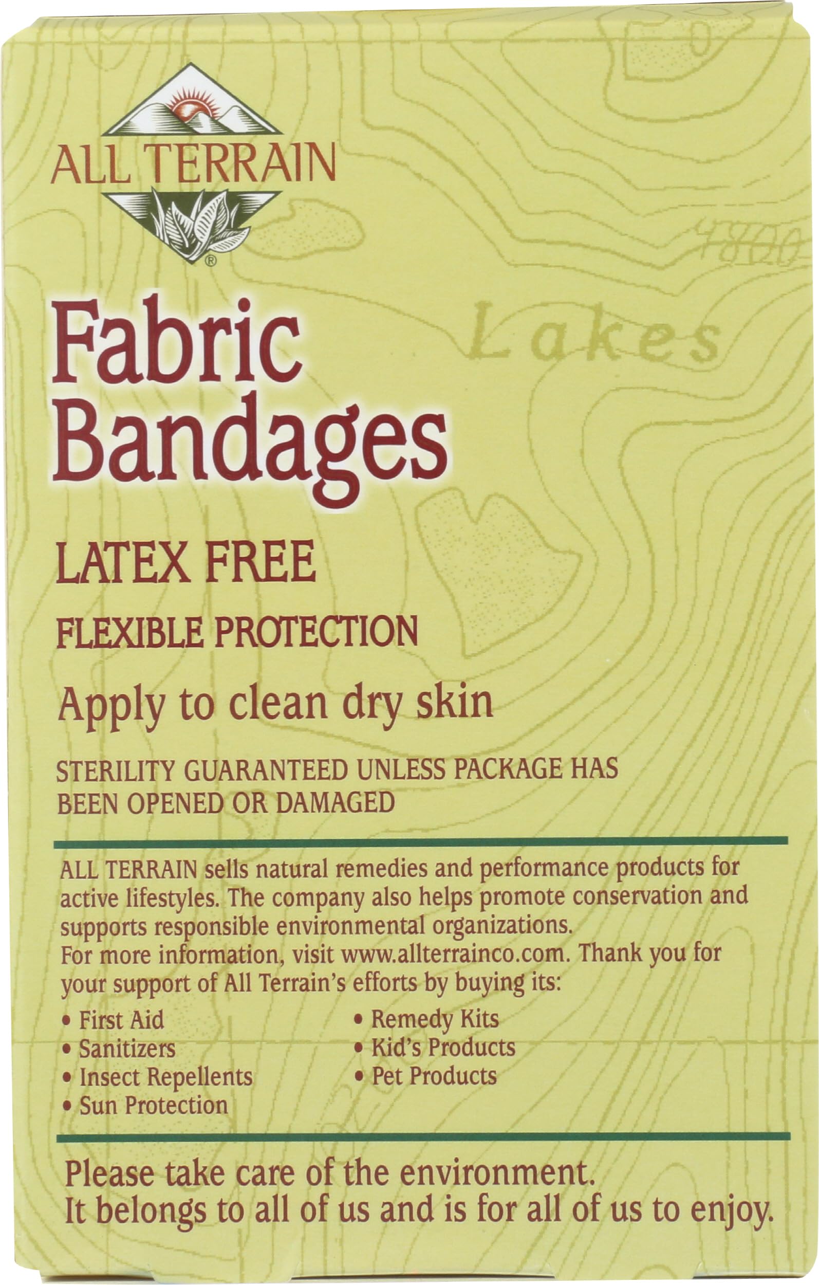 All Terrain Fabric Bandages, Latex-Free Flexible Protection, 30 Count, Assorted Sizes, Sterile thumbnail 2