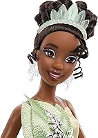 Vista 2 de Mattel Juguetes de princesa Disney, muñeca Tiana coleccionista que celebra los 100 años de maravilla de Disney, inspirada en la película La princesa