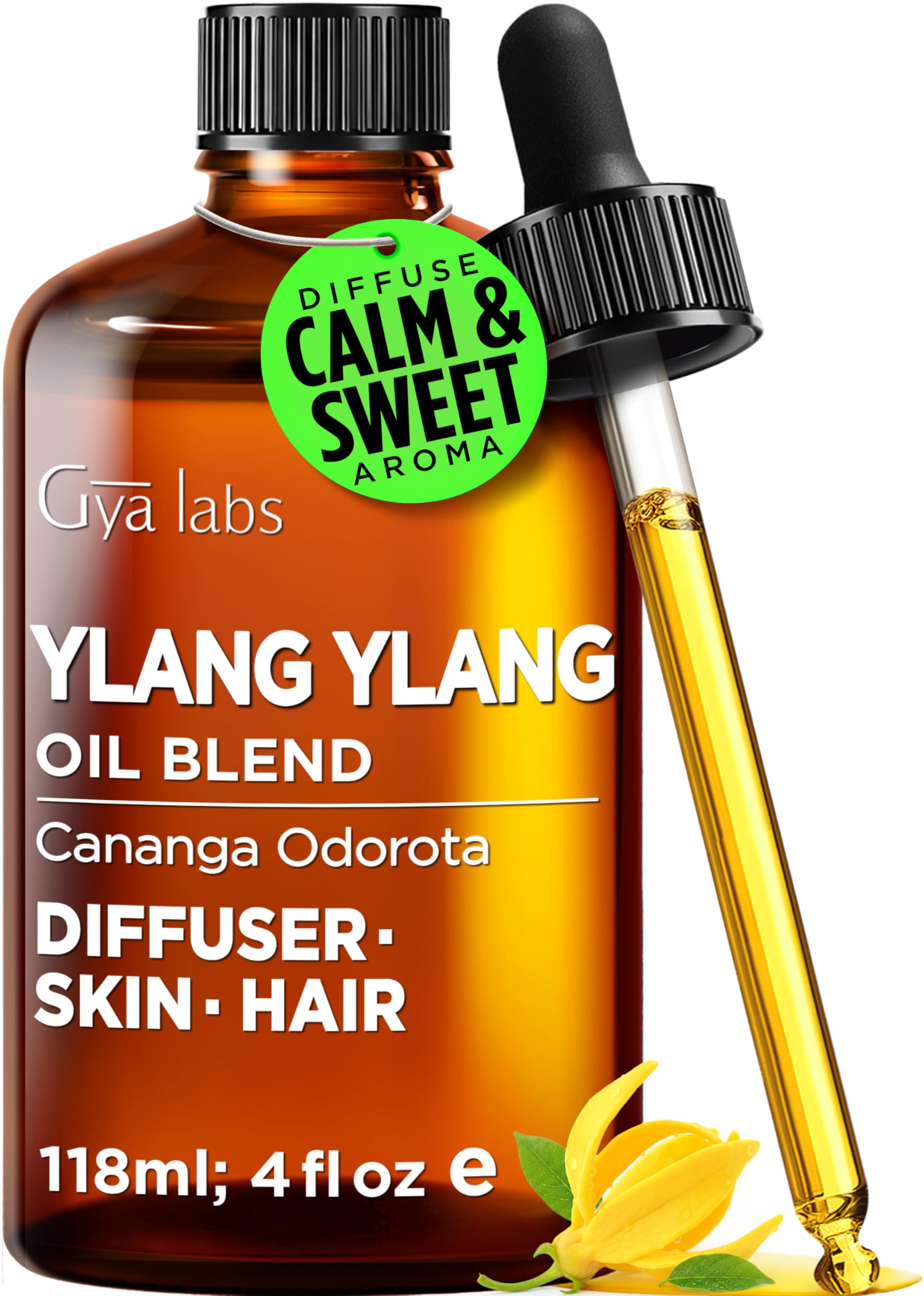 Ylang Ylang Essential Oil for Skin, Hair &amp; Diffuser - 4 Fl Oz