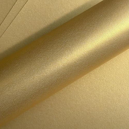 A4-Papier, Farbe Echtgold, Perlglanz, 120 g/m², doppelseitig, geeignet für Tintenstrahl- und Laserdrucker, 50 - 50