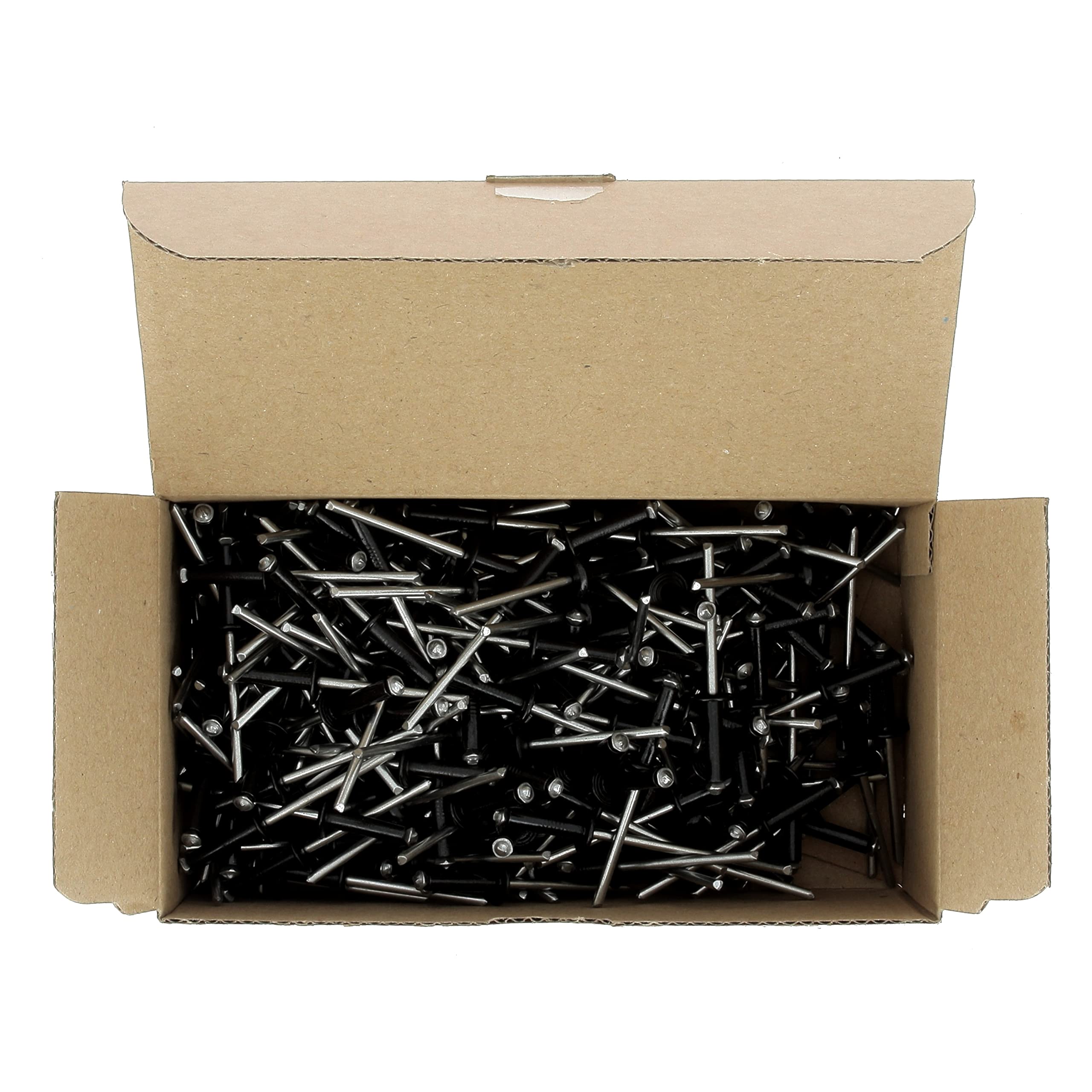 Restagraf - Rivets Épanouis Noirs pour Plaques d'Immatriculation - Diamètre 4 mm - Fixation Durable sur Carrosserie ou Support Plastique - Réf. 4915 - Boîte de 250