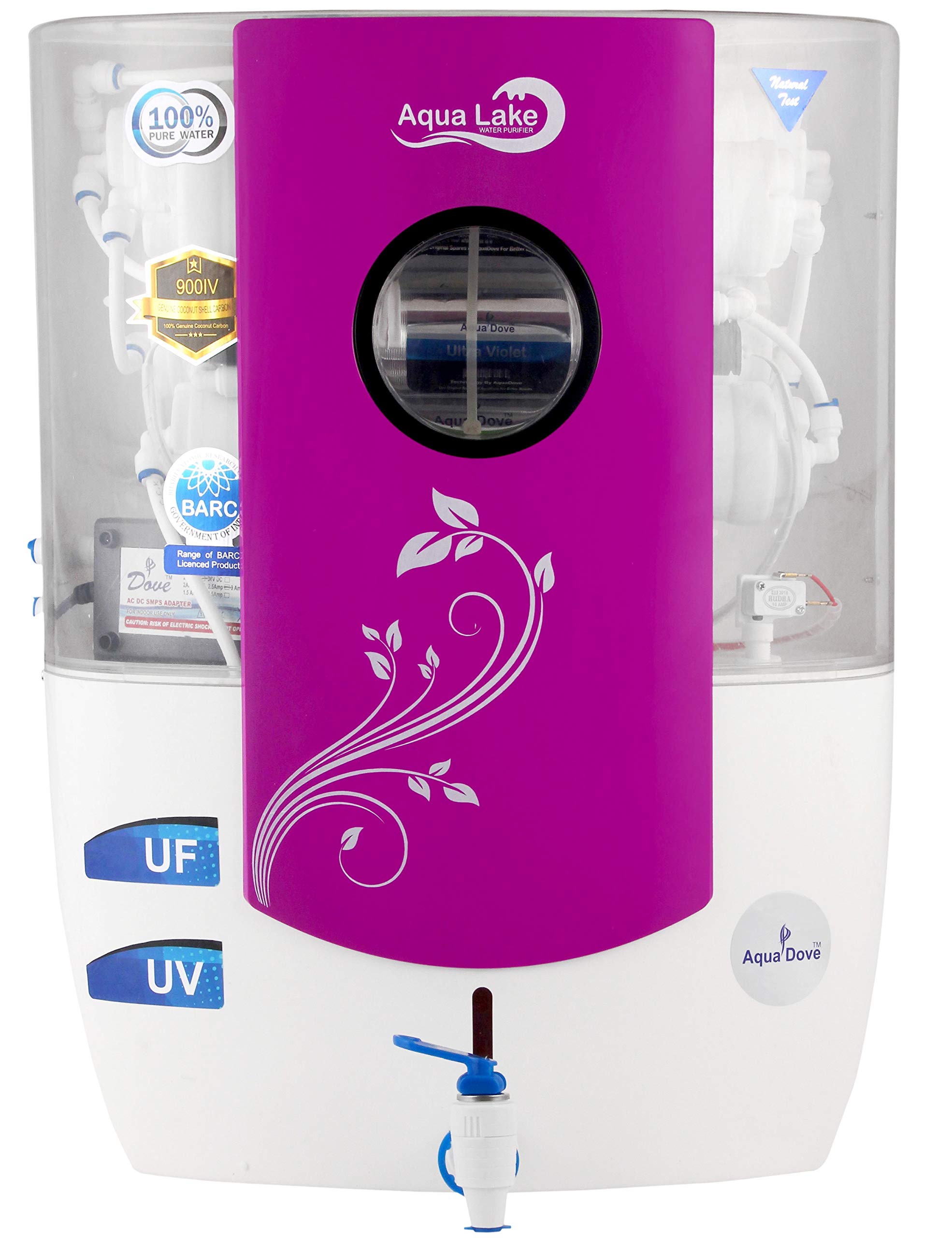 Buy AQUADOVE RO UV UF MI TDS Technology AL Purple Water Purifier Online