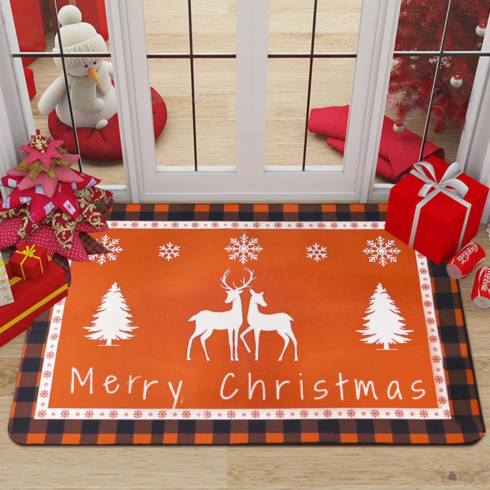Regali di Natale Tappeto rotondo ottico Tappeto rotondo 3D per camino natalizio Confezione