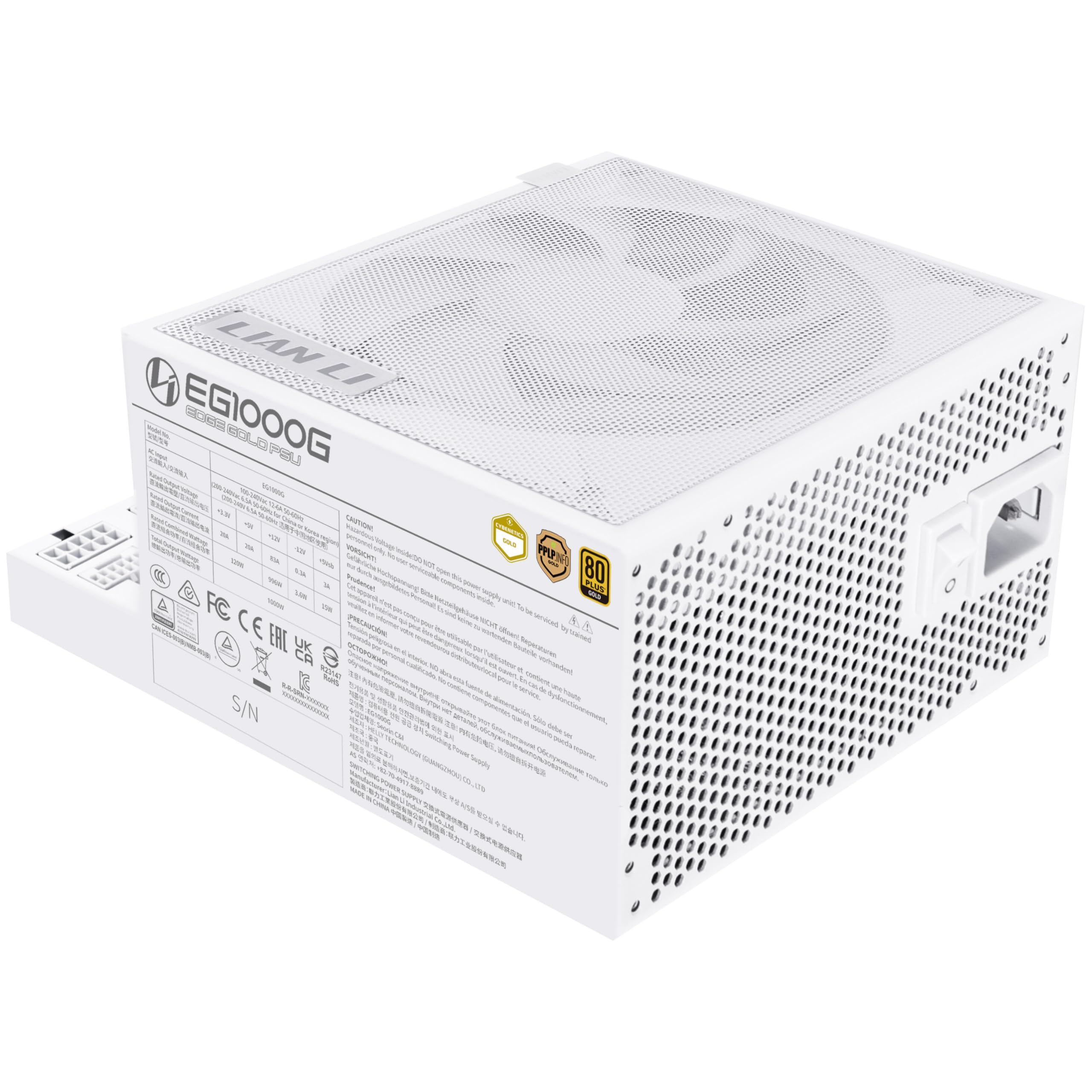 Fonte Lian Li Edge Gold 1000W 80 Plus Gold Branco Full Modular