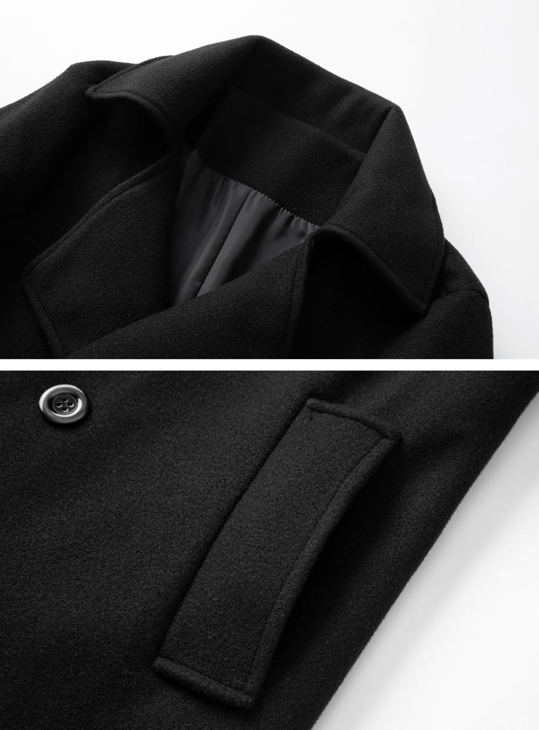 Cappotto Lungo Da Uomo Doppiopetto Casual Slim Fit In Lana Da Lavoro Invernale Spesso E Caldo con Colletto A Revers Soprabito con Tasche
