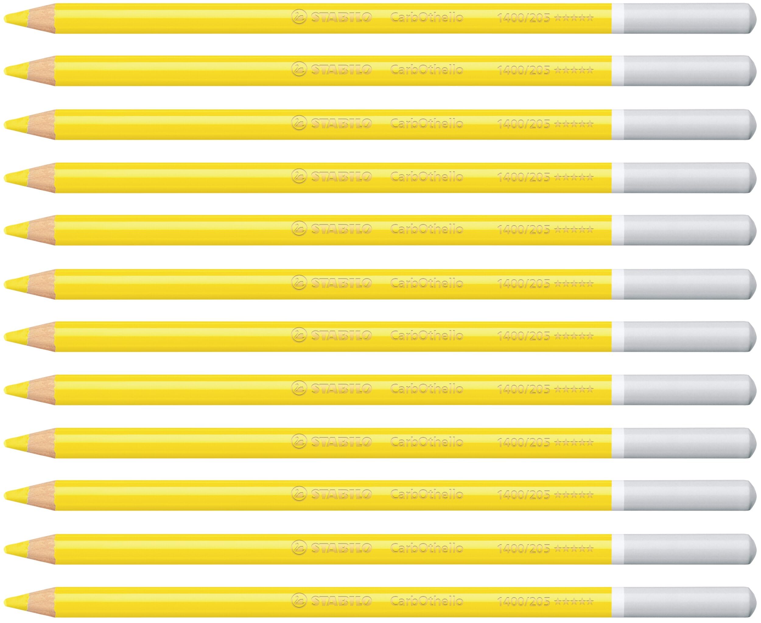 STABILO CarbOthello - Chalk-Pastel Pencil - Pack of 12 - Neutral Yellow