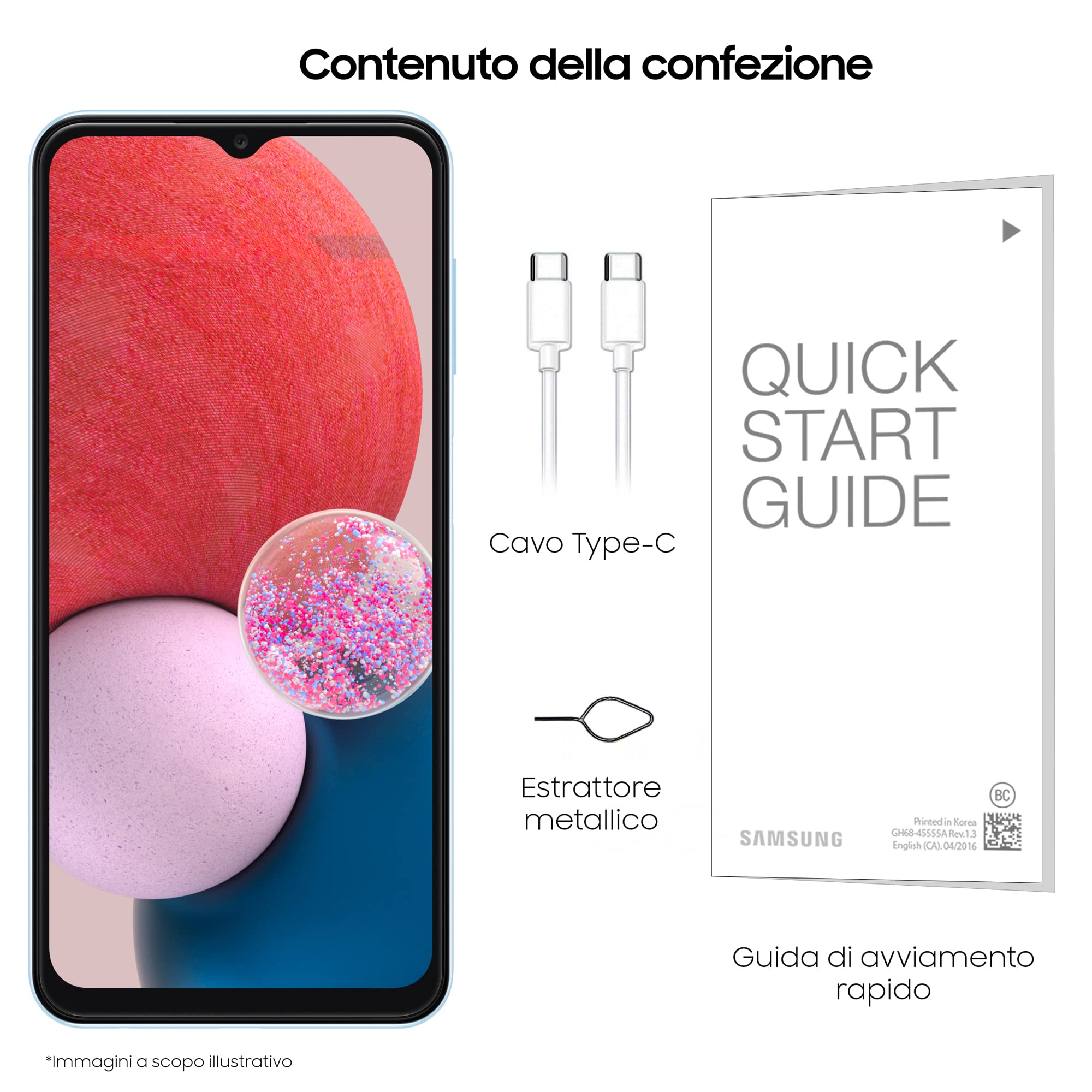 Samsung Galaxy A13 Smartphone Android, Display Infinity-V da 6.6 pollici¹, Android 12, 4GB RAM e 64 GB di Memoria interna espandibile², Batteria 5.000 mAh³, Light Blue [Versione italiana]