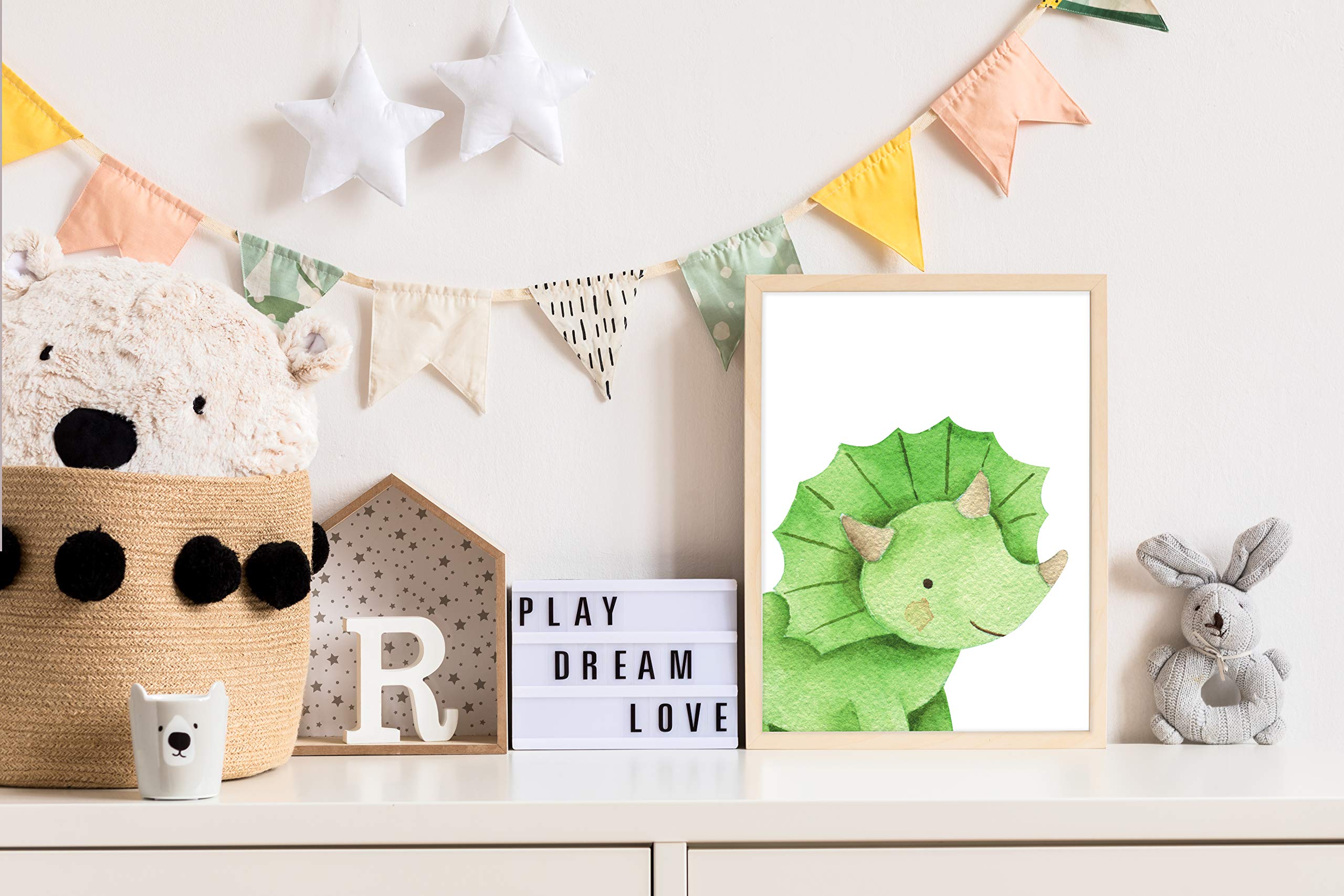 Panda whale dino pictures children's room boy cute baby dinosaur decoration 5-piece poster set for children DIN A4 - Image 2