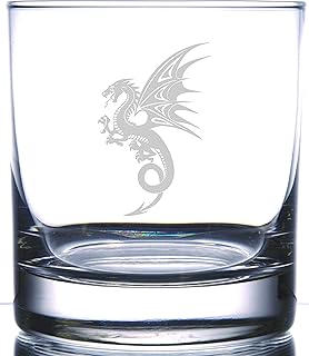 "GOT inspired Dragon" etched on 11 oz Rocks Glass