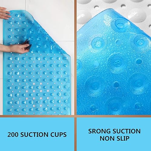 Miniatura 3 de Sheepping Alfombra de baño para bebé antideslizante extra larga para niños, de 40 x 16 pulgadas, alfombrilla de baño ecológica con 200 ventosas