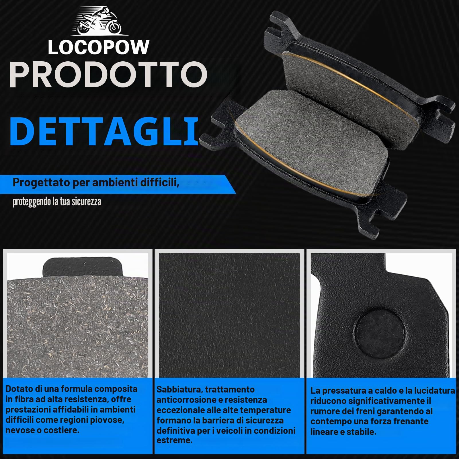 LOCOPOW Pastiglie freno anteriore e posteriore per Honda SH 125/Forza 250 NSS 250 2005-2008/Forza 300 NSS 300 2013-2017/SH 300i SH300i 2007-2014