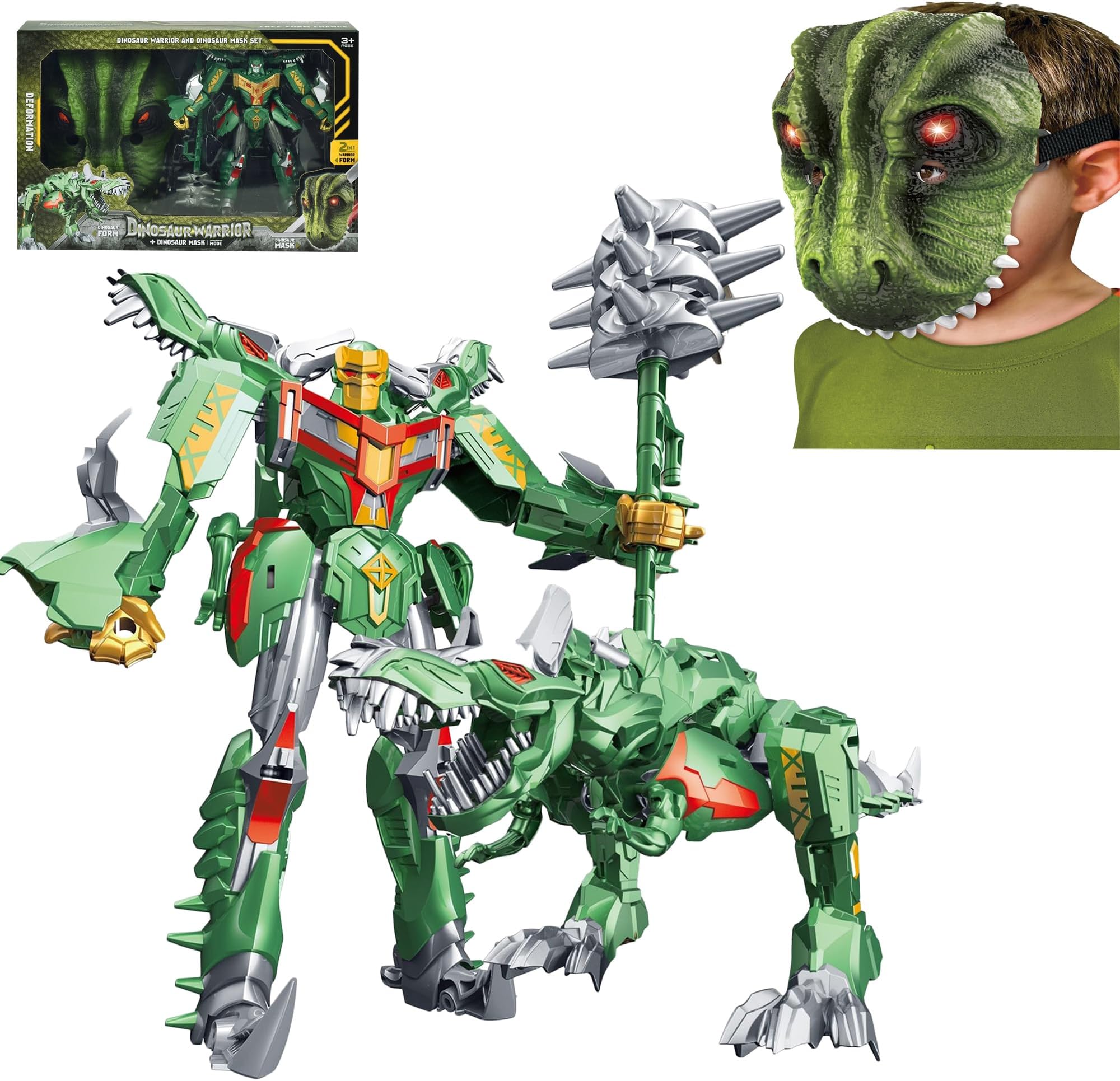 2 in 1 Dinosaur Transforming Robot Toys for Kids, Tyrannosaurus Deformation Action Figure Combination Toy for 5-12 Years Old Boys