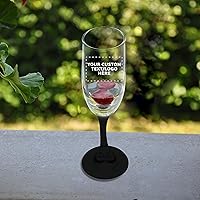 Vista 8 de DISCOUNT PROMOS Juego de 100 copas de champán personalizadas Premiere de 6.25 onzas, paquete personalizado a granel, elegantes vasos para bodas