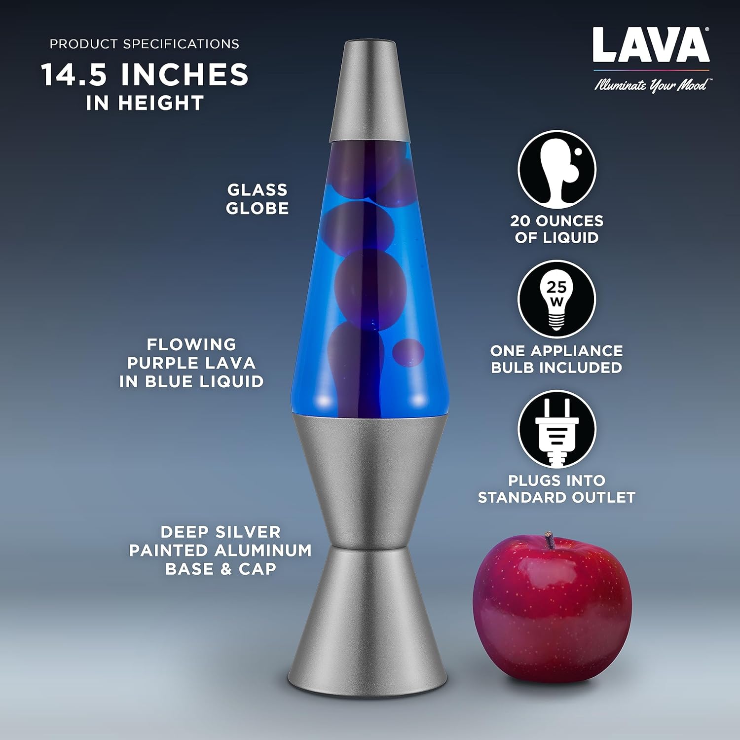Lava® Lamp - 14.5" Cosmic Wave - The Original Motion Light - Purple Wax and Blue Liquid - Item #2633 (Amazon Exclusive)
