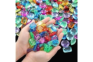 100 Pieces Pirate Treasure Jumbo Acrylic Plastic Gemstones, Valuable Decorations for Halloween