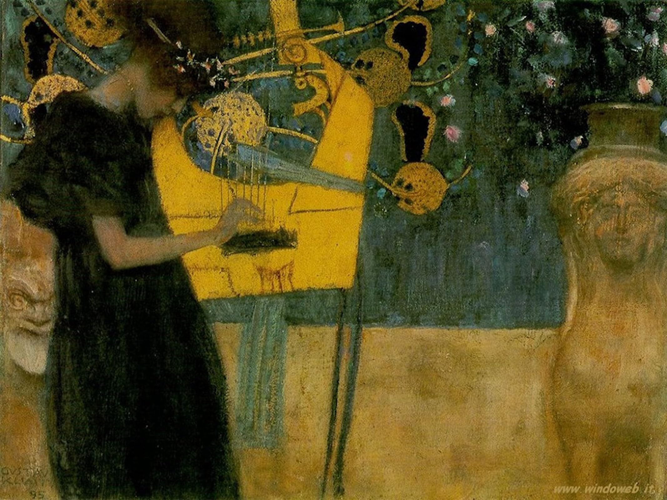 SERENDIPITP Retro Picture Poster Wall Art Pictures Painting Music I by Gustave Klimt Wall Art Canvas Print for Wall Decor 60x90cm