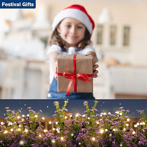 Miniatura 8 de Aulanto Paquete de 6 luces de luciérnaga enchufables, luces de luciérnaga impermeables para exteriores, luces de jardín con 8 modos, luz de camino