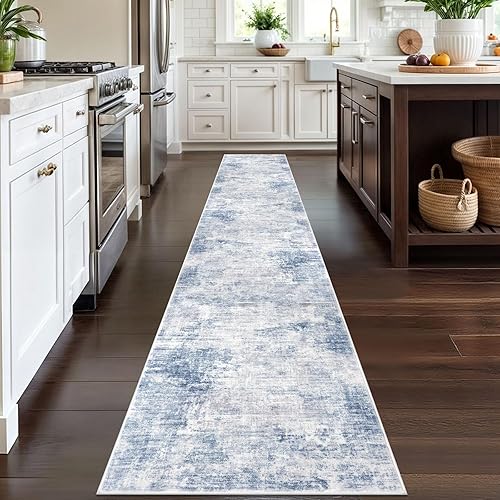 Miniatura 457 de IOHOUZE Alfombra pequeña abstracta de 2 x 3 pies, alfombra de entrada lavable para entrada interior, alfombras con respaldo de goma, alfombra gris