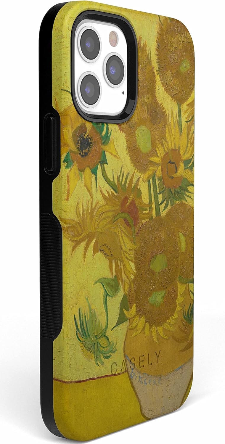Casely iPhone 12 Pro Max Case | Van Gogh | Sunflowers Floral | Bold Protective Design