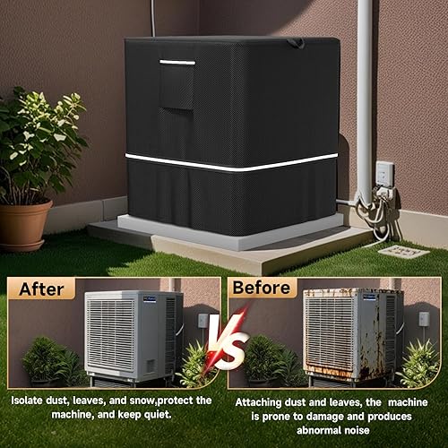 Vista 15 de LXKCKJ Air Conditioner Cover for Outside Units - 420D Heavy-Duty Waterproof Winter AC Cover, All-Weather Protection for HVAC Condenser Units, Fits