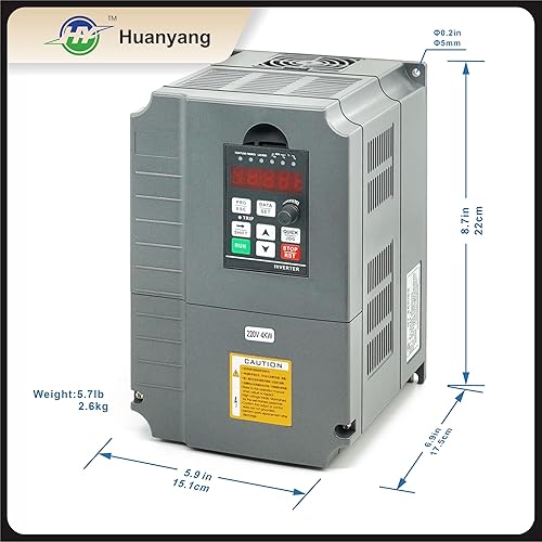 Miniatura 40 de Convertidor monofásico a trifásico de 10HP 7.5KW VFD, usado en≤7.5HP (5.5kW) 34 amperios 200-230V motor trifásico, entrada/salida 200V-230V