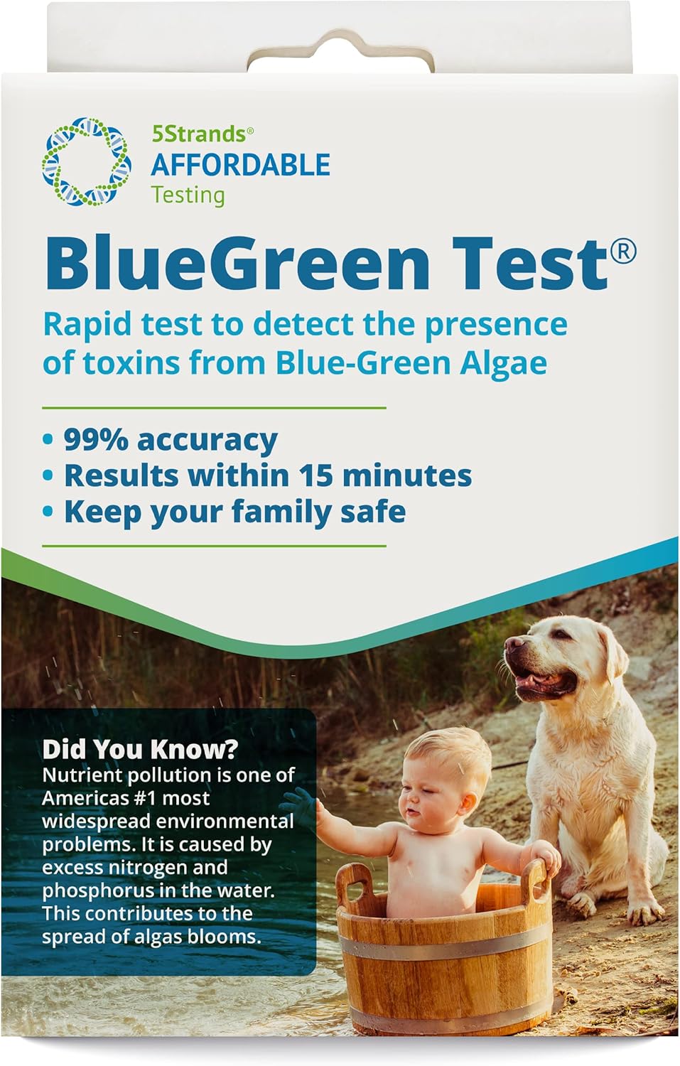 ﻿5Strands Blue Green Algae Test Kit, ﻿At Home Lake & Pond