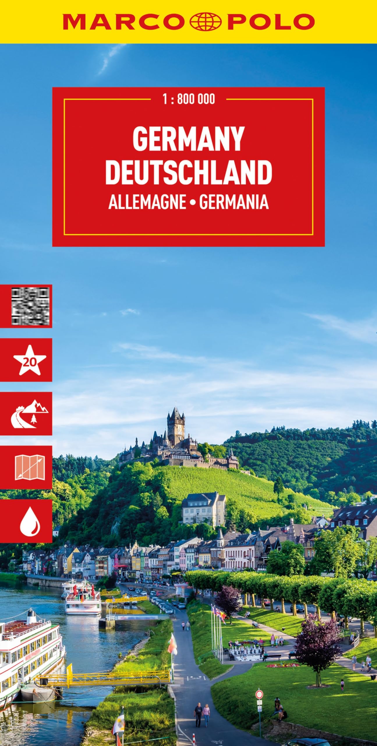 Germany Marco Polo Map: Straßenkarte und Autokarte mit sehenswerten Strecken, Highlights und digitaler Erweiterung