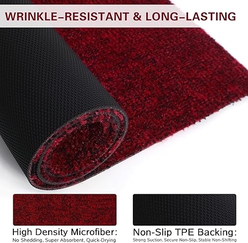Miniatura 3 de Felpudo de entrada, tapete de entrada para porche, 17 x 30 pulgadas, antideslizante, resistente a la suciedad