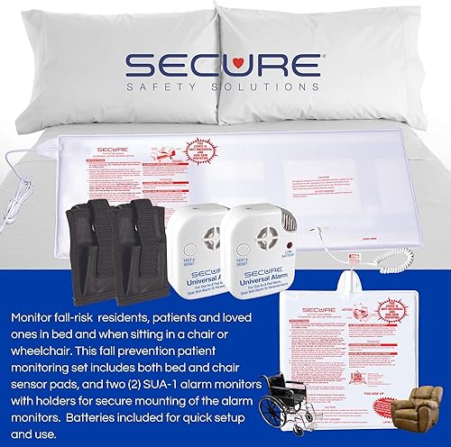 Miniatura 2 de Alarma segura para silla y cama para adultos mayores - Dos monitores de alarma, sensor de cama y sensor de silla - Alarmas de cama y prevención de