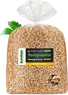 10 Liter Korkgranulat, GROB (4-12 mm) (Kork-Substrat, Kork-Schrot) für Terrarien (Reptilien), Terrariensubstrat (Späne, Einstreu, Bodengrund) oder Dekoration/Modellbau product image