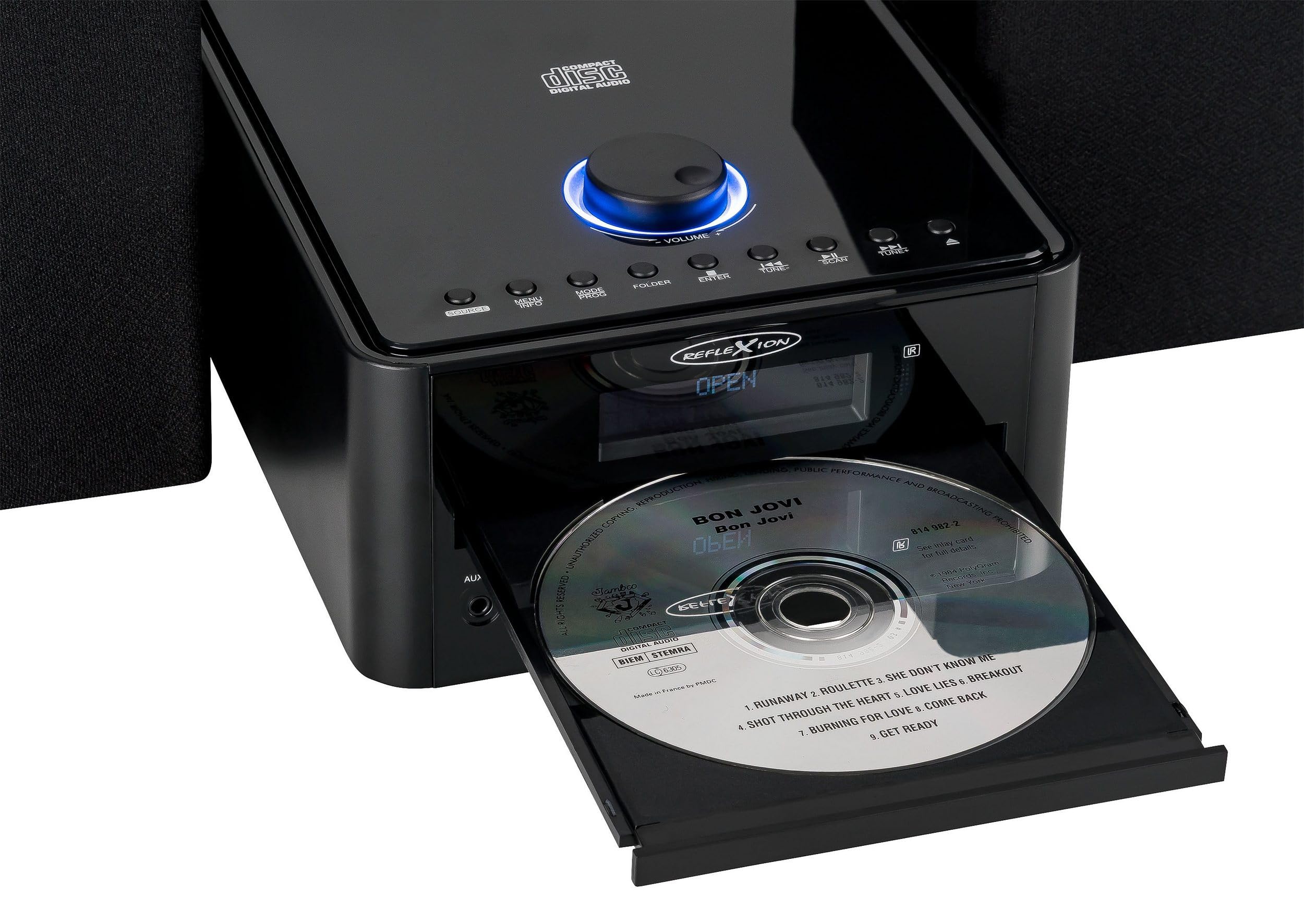 Reflexion HIF79DAB HiFi-Stereoanlage 2x40Watt Max. Musikleistung, CD/MP3, DAB+ Digitaltuner, Bluetooth, Streaming, USB/MP3, Alarm/Uhr/Sleeptimer, Schwarz