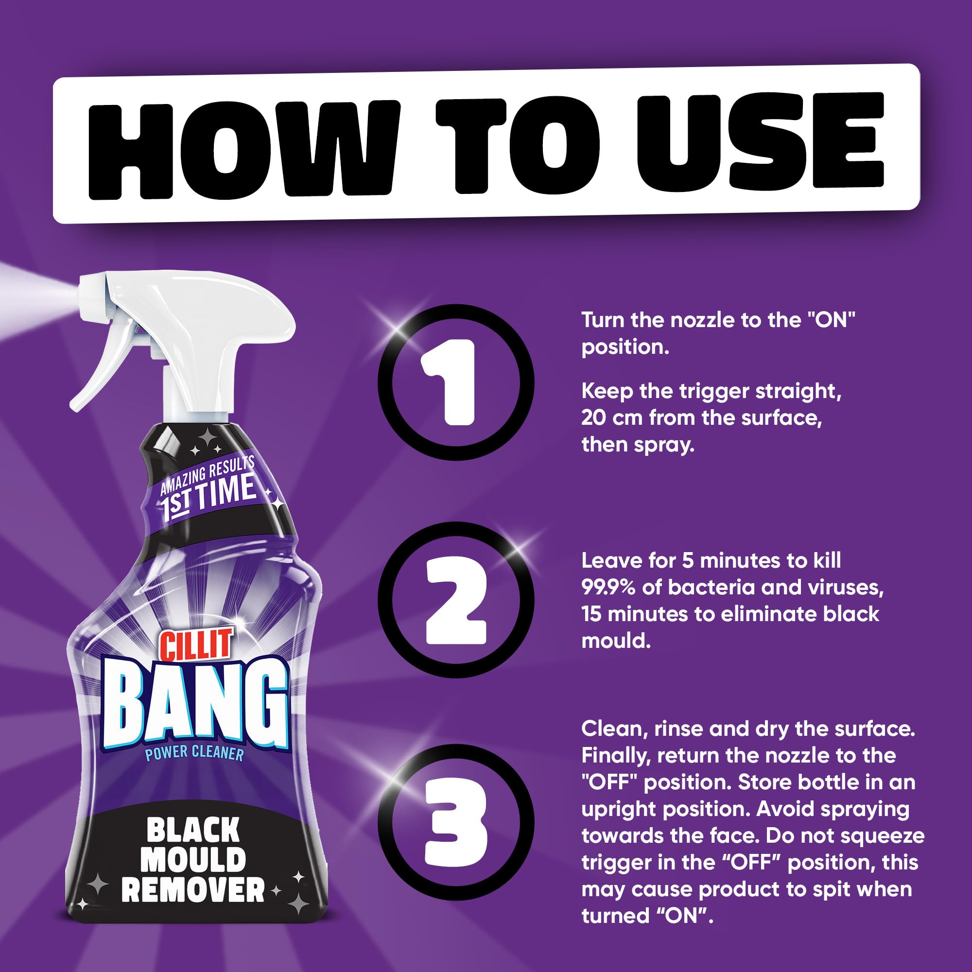 Cillit Bang Black Mould Remover, 750ml – Effortless Shine for Damp Areas — view 6