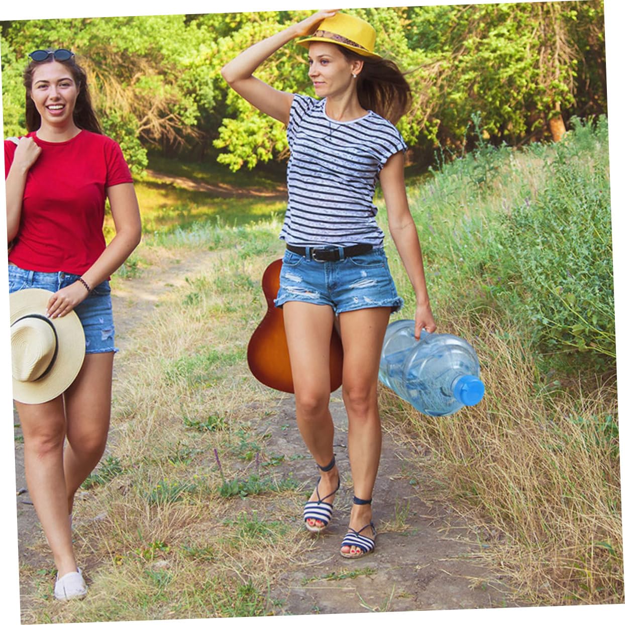 YARNOW Contenitore per Acqua 5l in PC Manico Design Ampia Apertura, Chiusura Ermetica Riutilizzabile per Campeggio e attività Outdoor