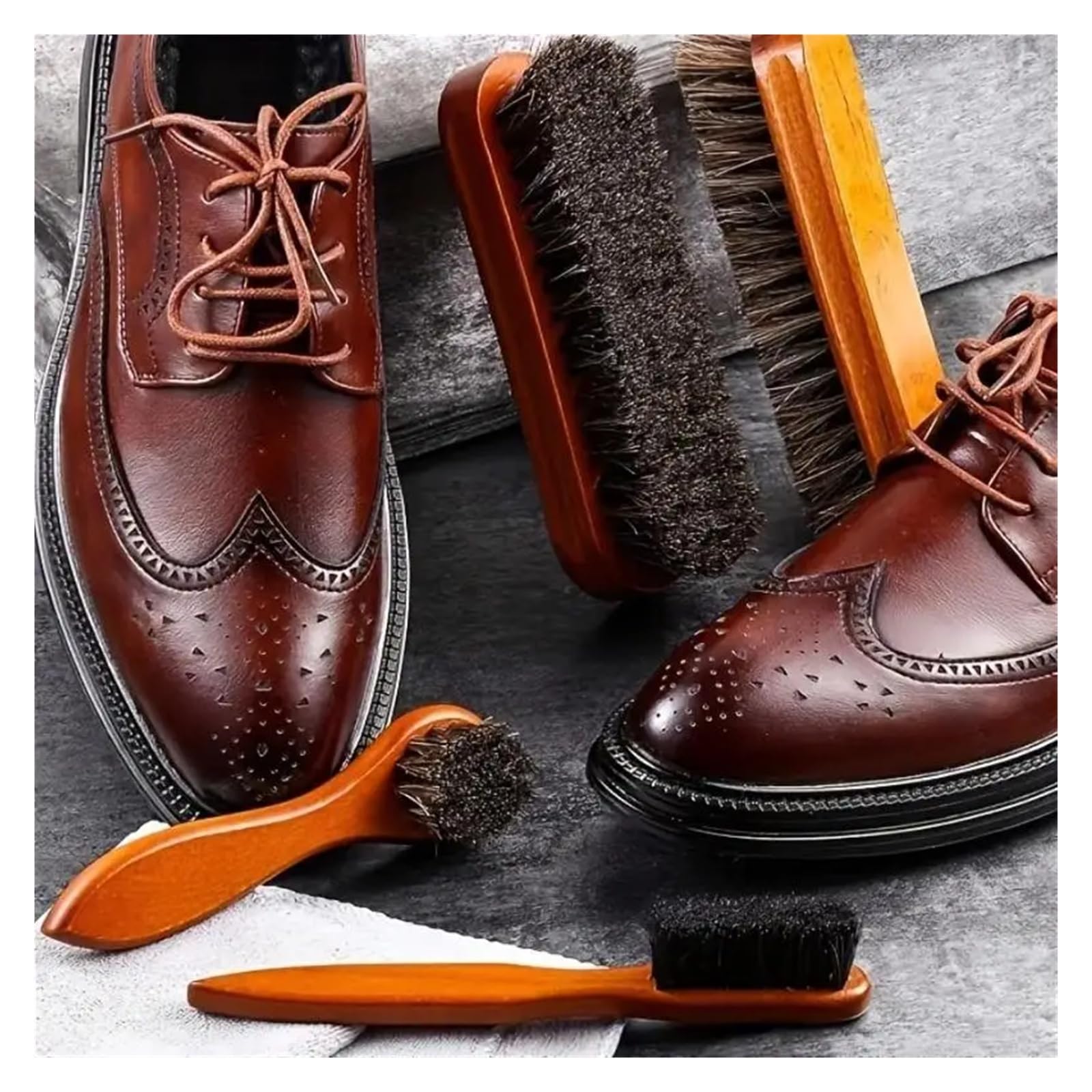 Spazzola in crine di cavallo Spazzola for scarpe lucida for crine di cavallo, for bagagliaio pulito