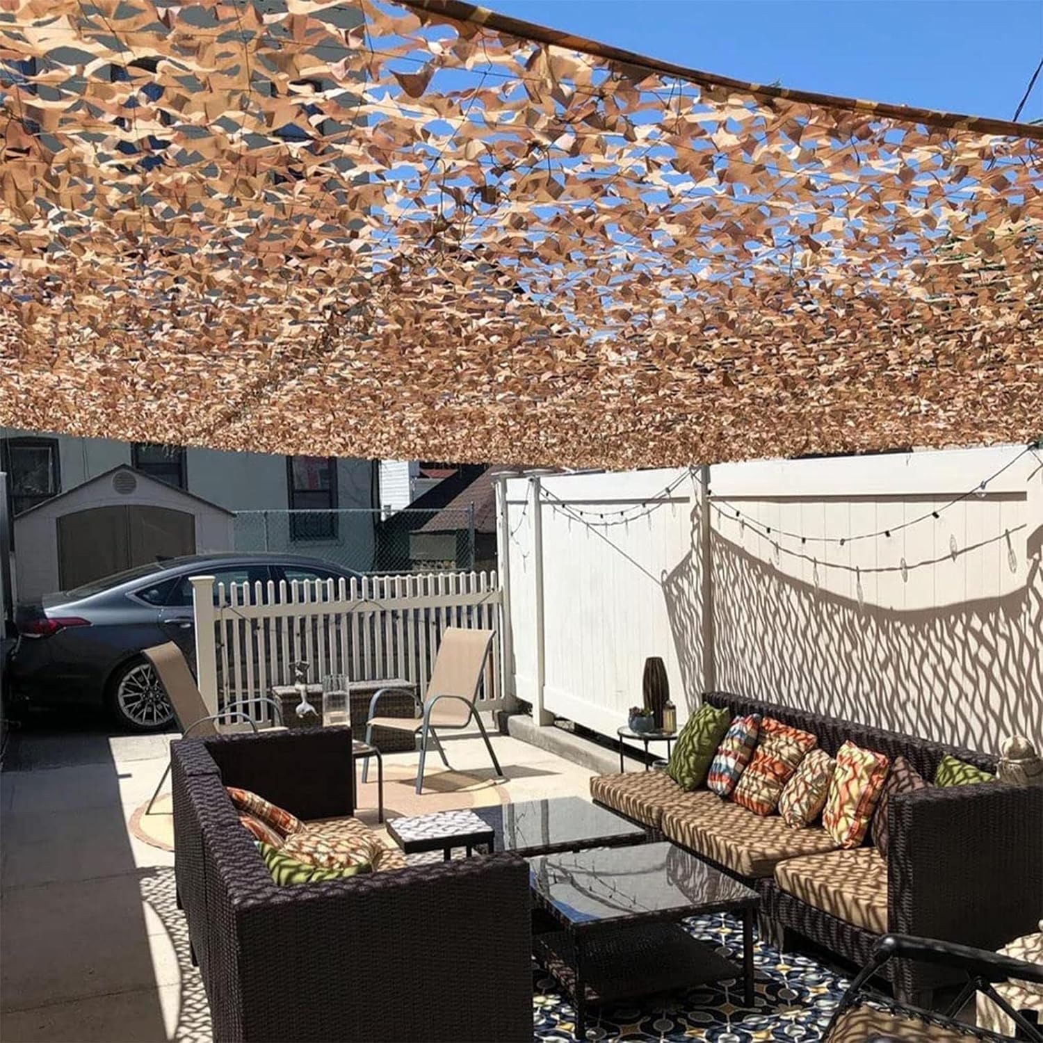 Tarnnetz Camouflage Netz, 1x2m, Army Camo Tarnung Net Tarnung Netz Sonnenschutz Sonnenschutznetze für Haus Jagd Garten Camping Partydekoration, Sichtschutz