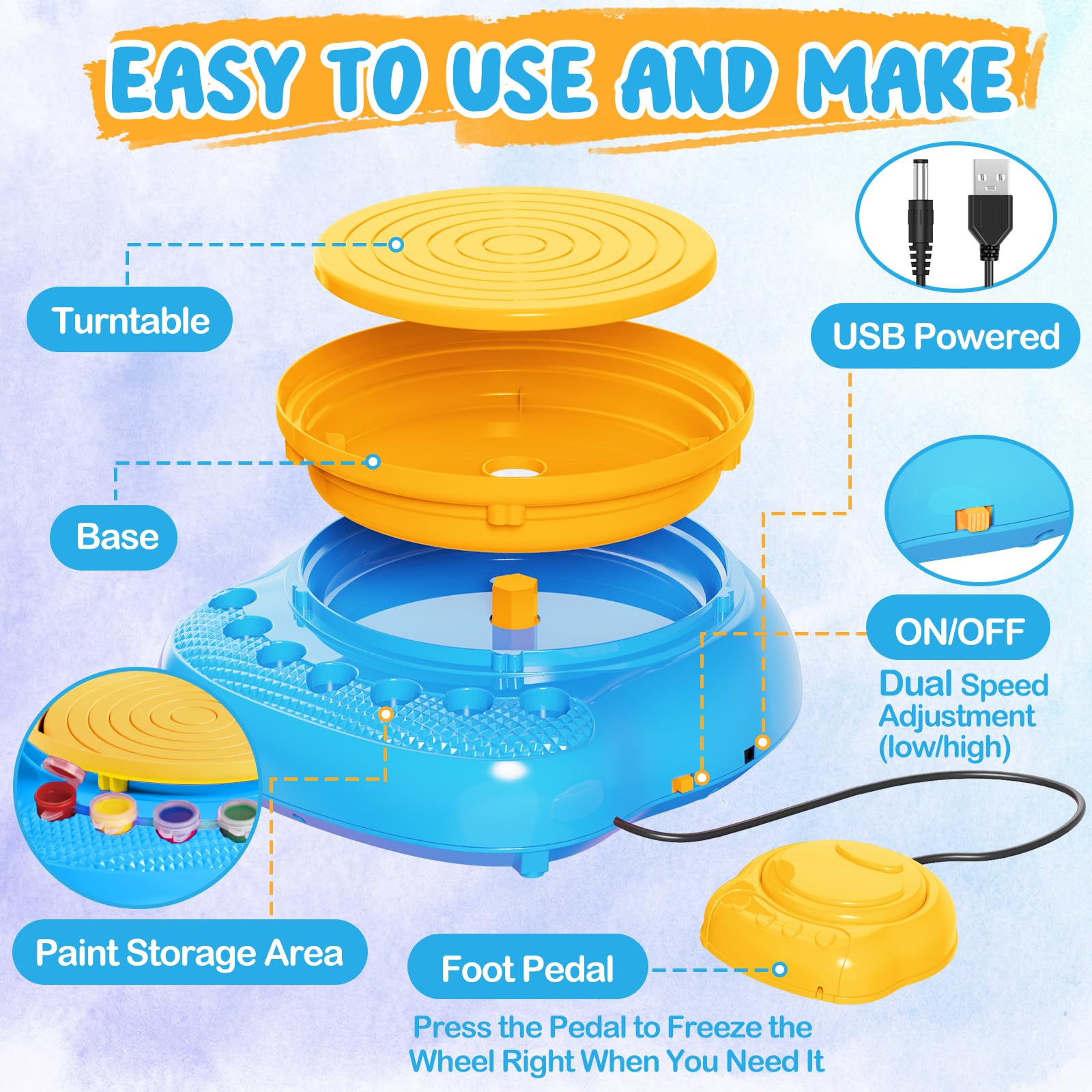 Kids Pottery Wheel Kit - Ages 6-12 -5 Kids Pottery Wheel Kit - Ages 6-12 -5