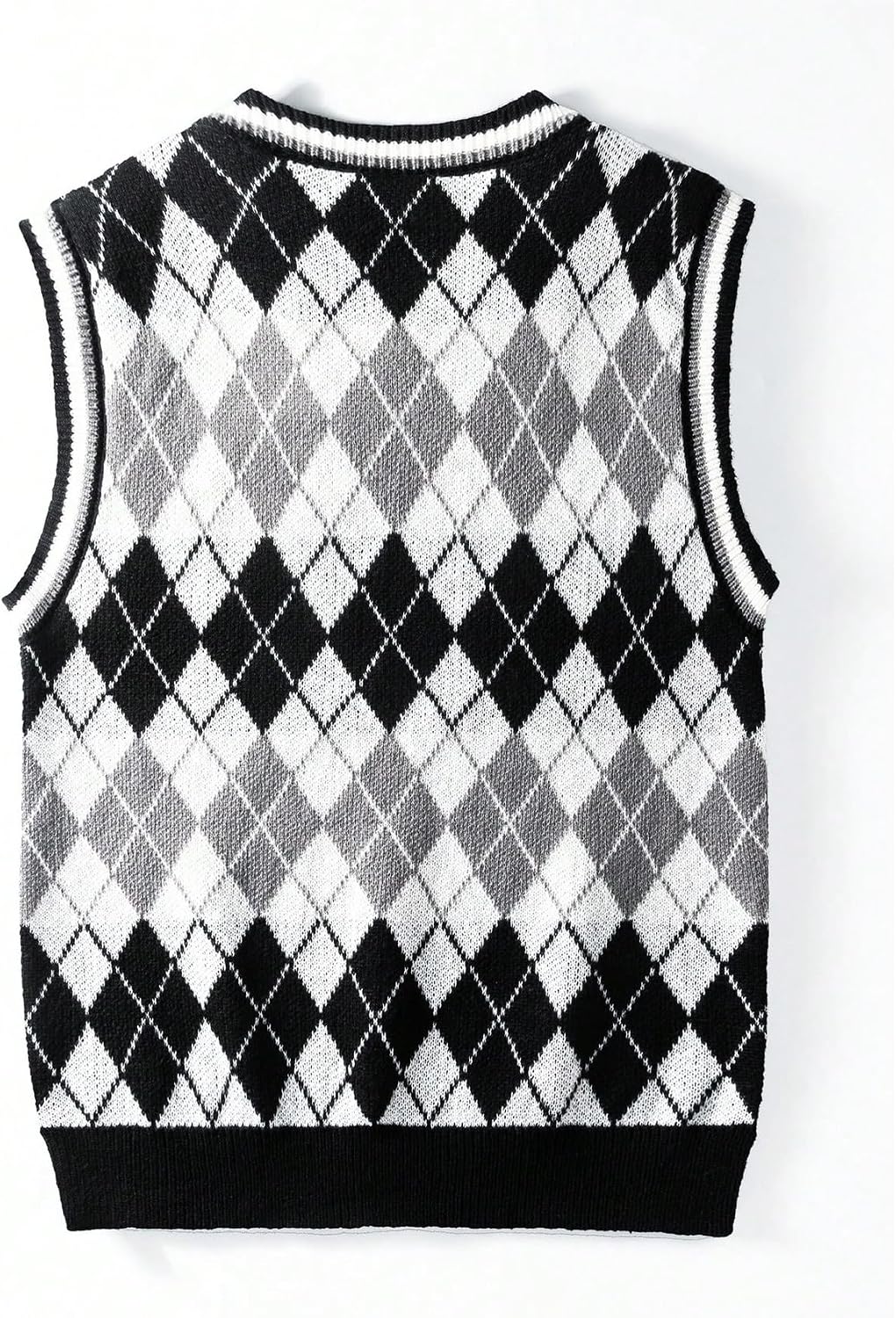 Floerns Men's Argyle Knit Sweater Vest Fall Sleeveless V Neck Pullover Tops