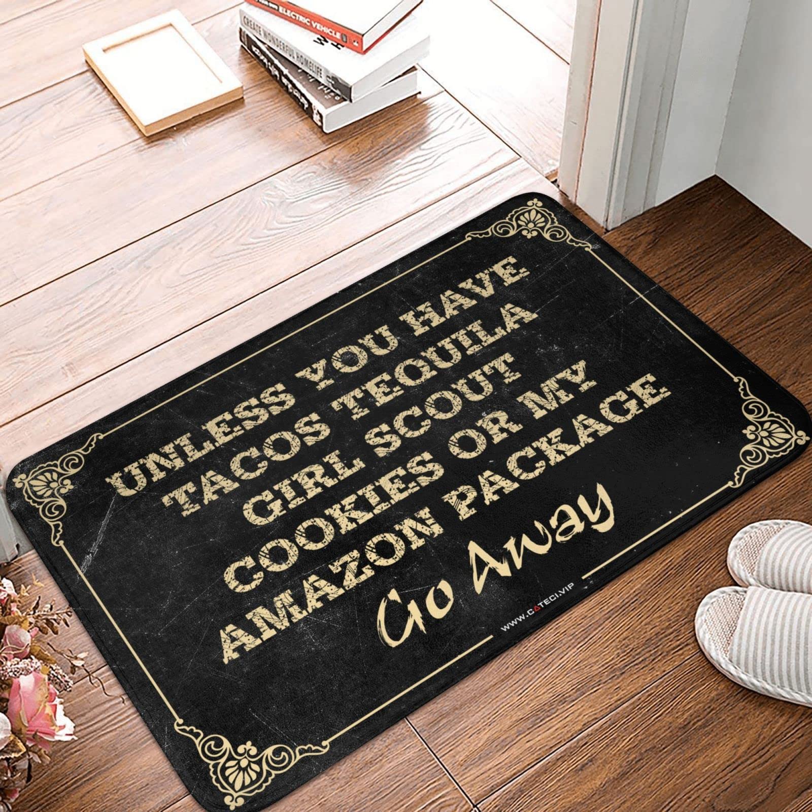 Tapis entrée antidérapant résout le problème des sols sales avec humour de livraison Amazon