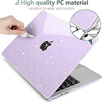 Vista 4 de MEEgoodo Funda con purpurina para MacBook Air M4/M3/M2 de 15 pulgadas 2025 2024 2023, compatible con el modelo (A3241/A3114/A2941), carcasa