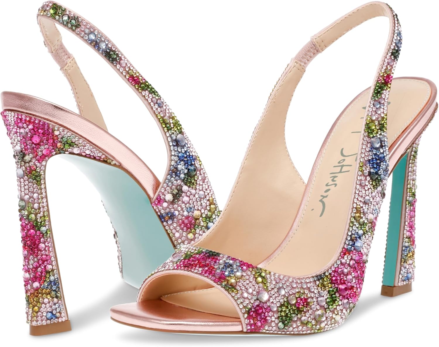 Betsey Johnson Women's Mina Peep-Toe Slingback Heeled Sandals