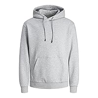 Jack & Jones Felpa con Cappuccio Uomo, Grigio Chiaro